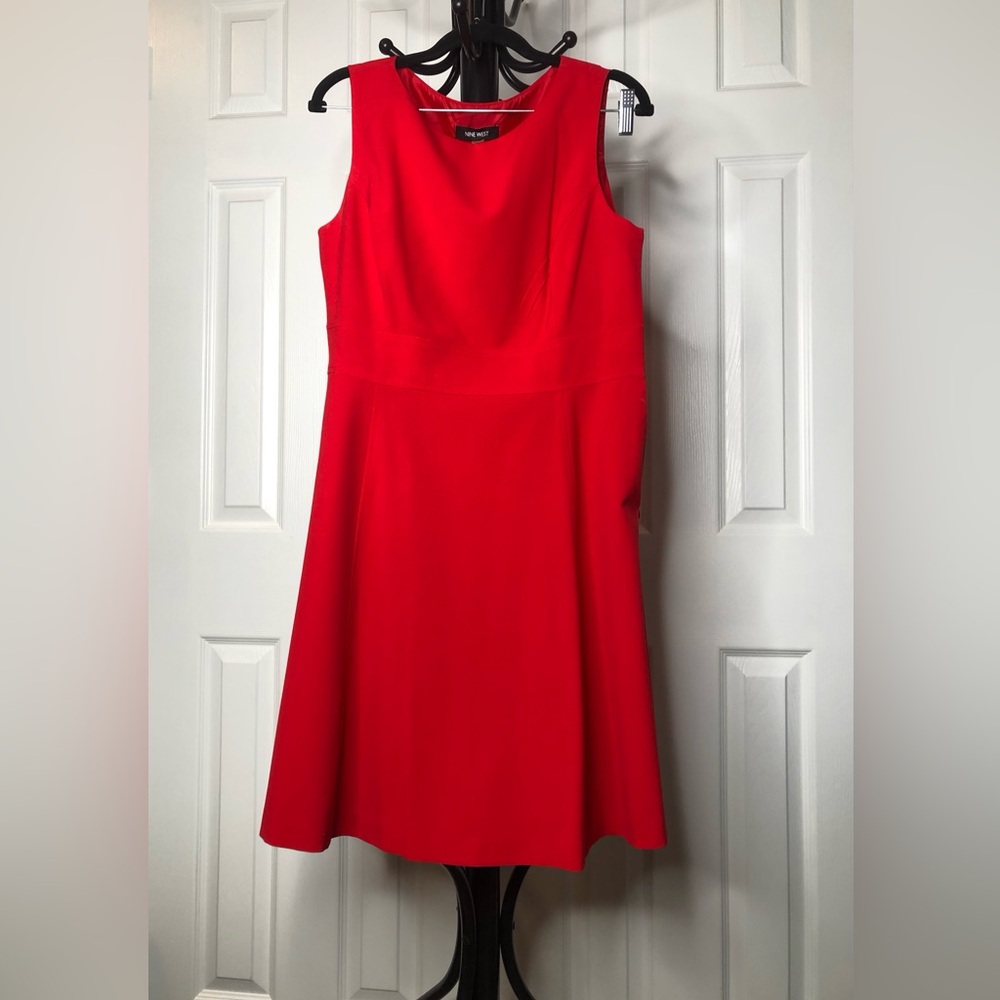 Nine West Red Sleeveless Dress, Size 8